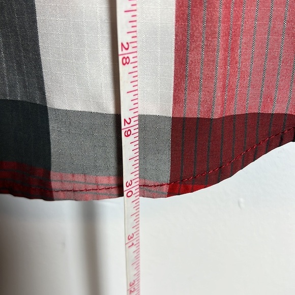 Orvis Red, Black White Plaid Button Down Short Sleeve Shirt for Men's - Picture 6 of 7